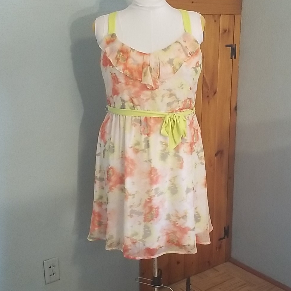 Bright Floral Chiffon Dress